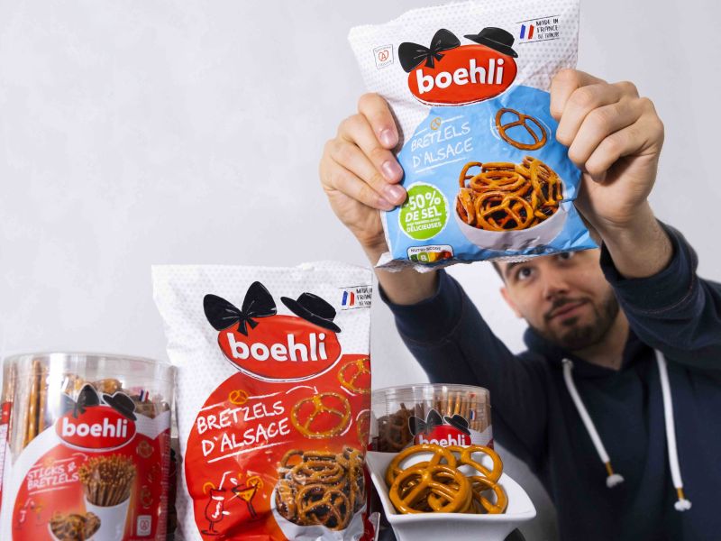 BOEHLI LAUNCHES ITS 50% SALT-FREE PRETZELS