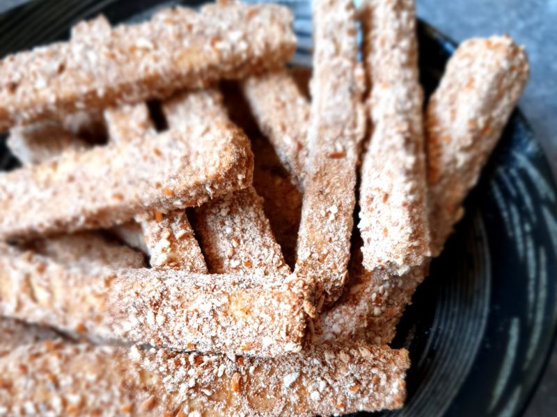 Sticks de tofu à la chapelure de Bretzels