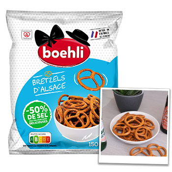 Pretzels with 50% less salt